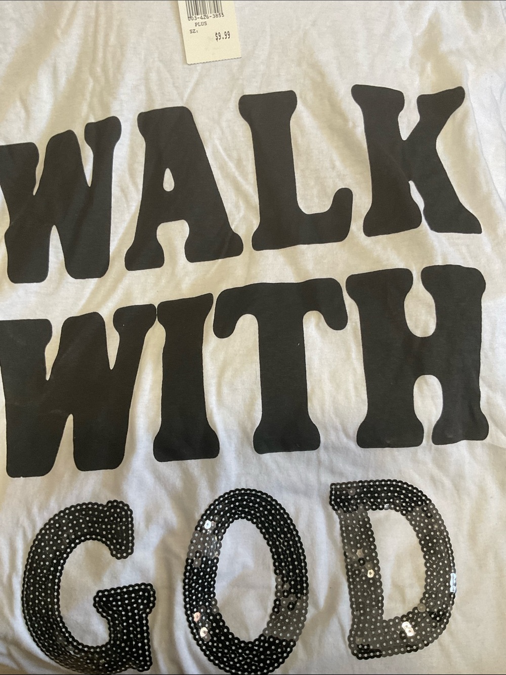 Walkw with GOD - White with Black Bold Block Lettering - New with Tags - Size 3 - Picture 6 of 8